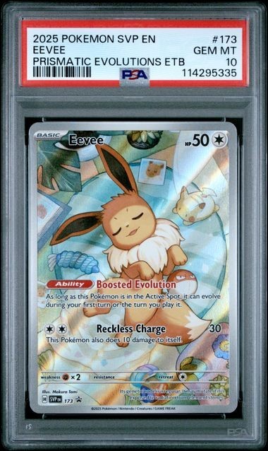 2025 POKEMON #173 EEVEE SVP EN-SV BLACK STAR PROMO PRISMATIC EVOLUTIONS PSA 10