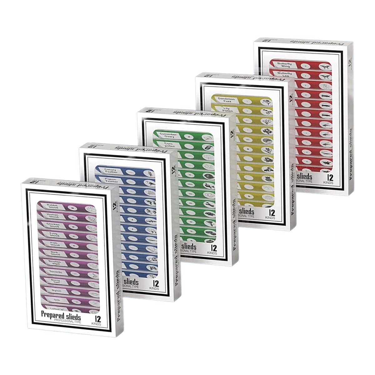 Plastic Prepared Microscope Slides for Kids, 60pcs Animals Insects Plants Flo...