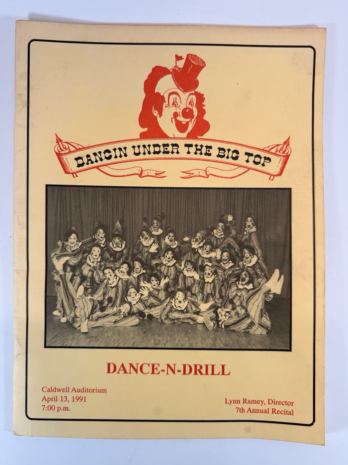 1991 Dance-N-Drill Studio Dancin Under The Big Top Recital Program Circus