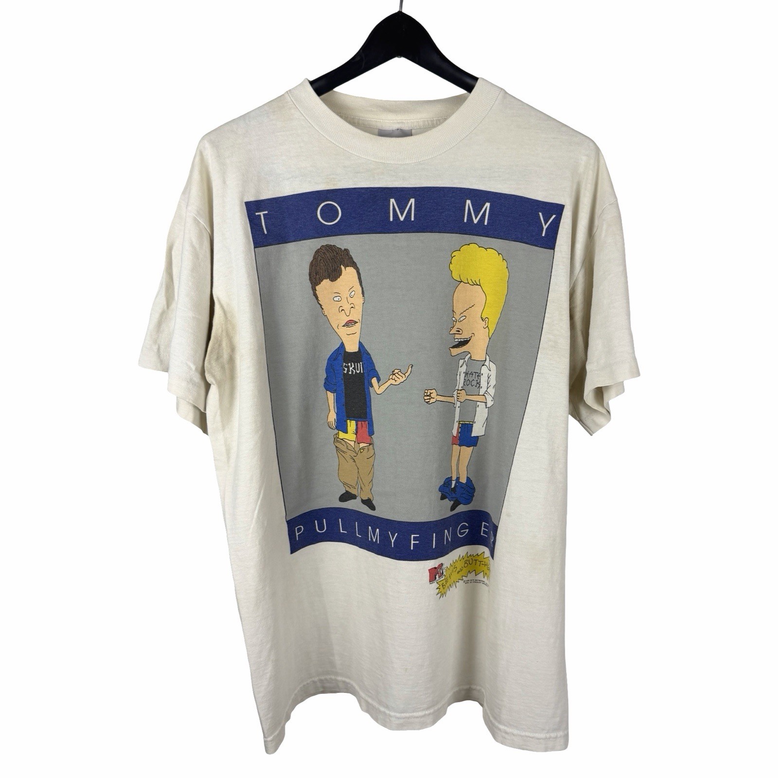 Vintage 90s Beavis & Butthead Tommy Pull My Finger MTV Shirt Size L Vintage 90s Beavis & Butthead Tommy Pull My Finger MTV Shirt Size L