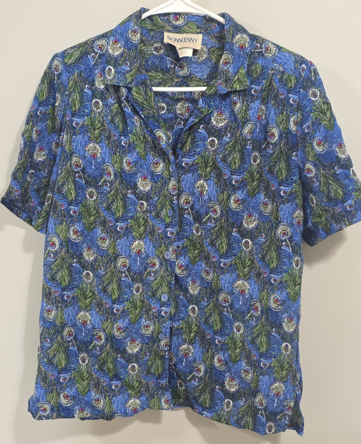 DONNKENNY Classics Women’s Multicolor Floral Collared Button-Up Size Medium