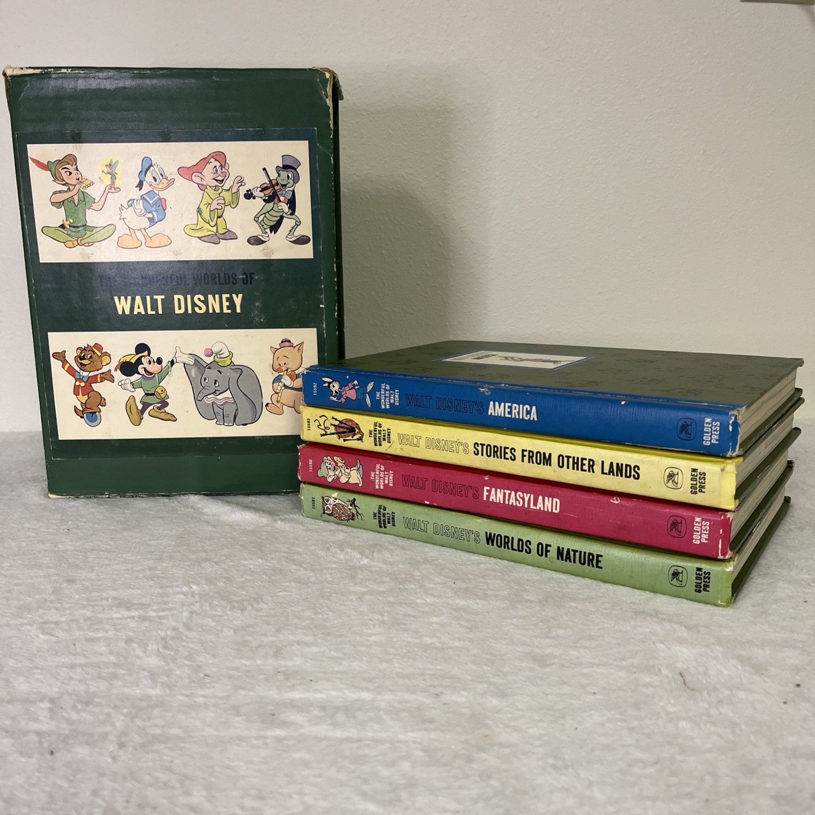 The Wonderful Worlds of Walt Disney Golden Press 4 Book Box Set 1965 Vintage The Wonderful Worlds of Walt Disney Golden Press 4 Book Box Set 1965 Vintage