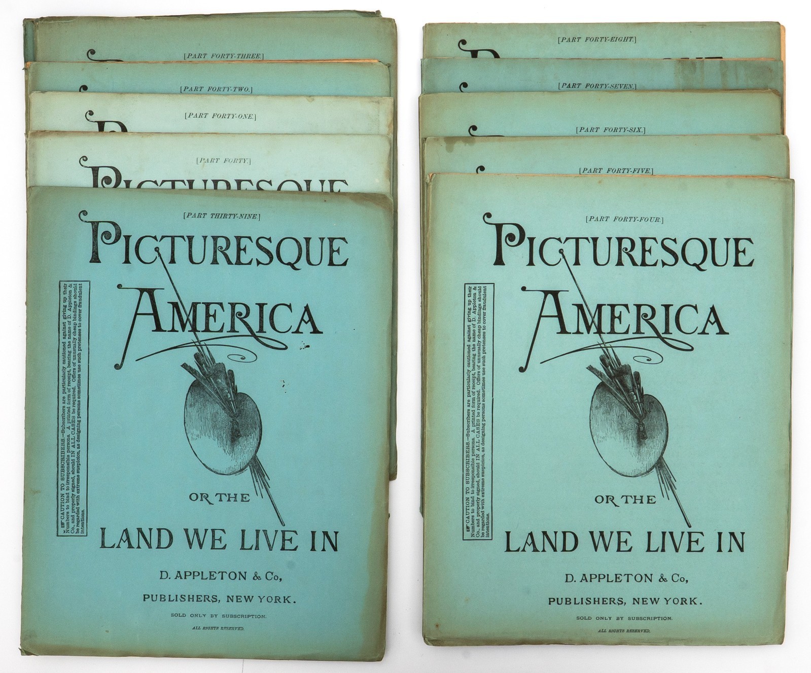 Picturesque America, W.C.Bryant, Steel Engravings, 10 parts (#39-48), 1874