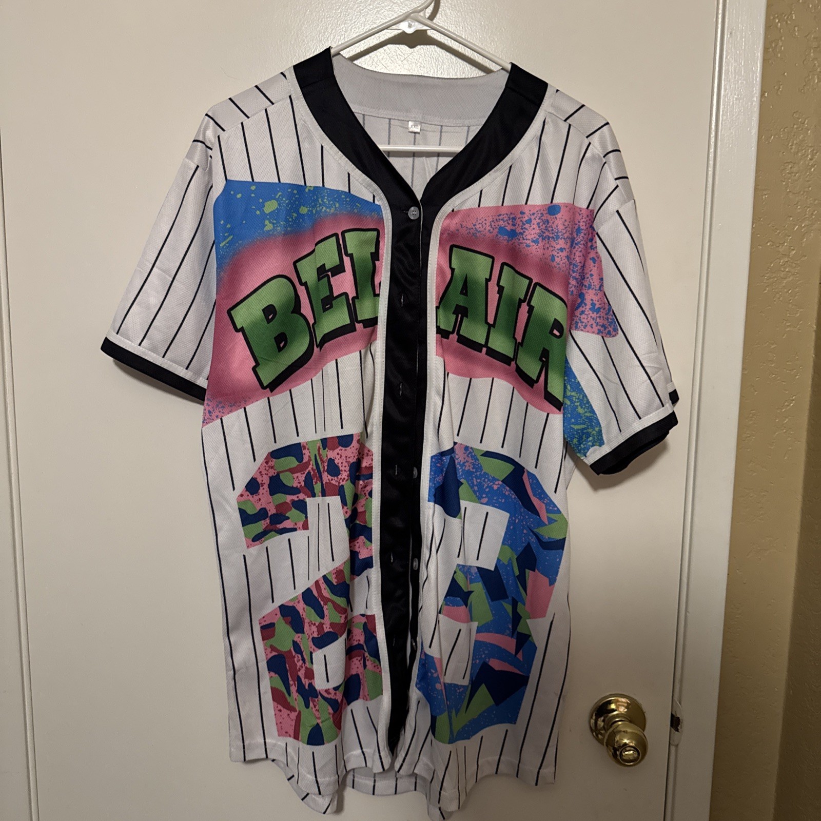 Women\'s 90\'s Hip Hop Baseball Jersey Pink Size 2XL