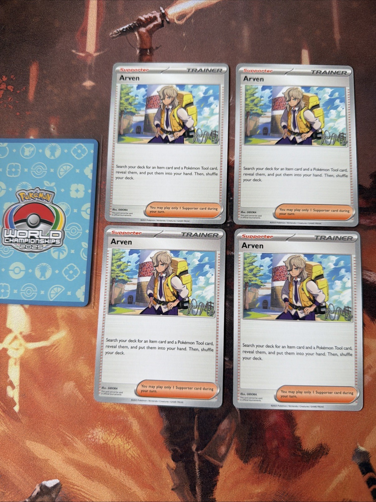 4x  Arven   POKEMON WORLD CHAMPIONSHIP 2025  Stamp Card