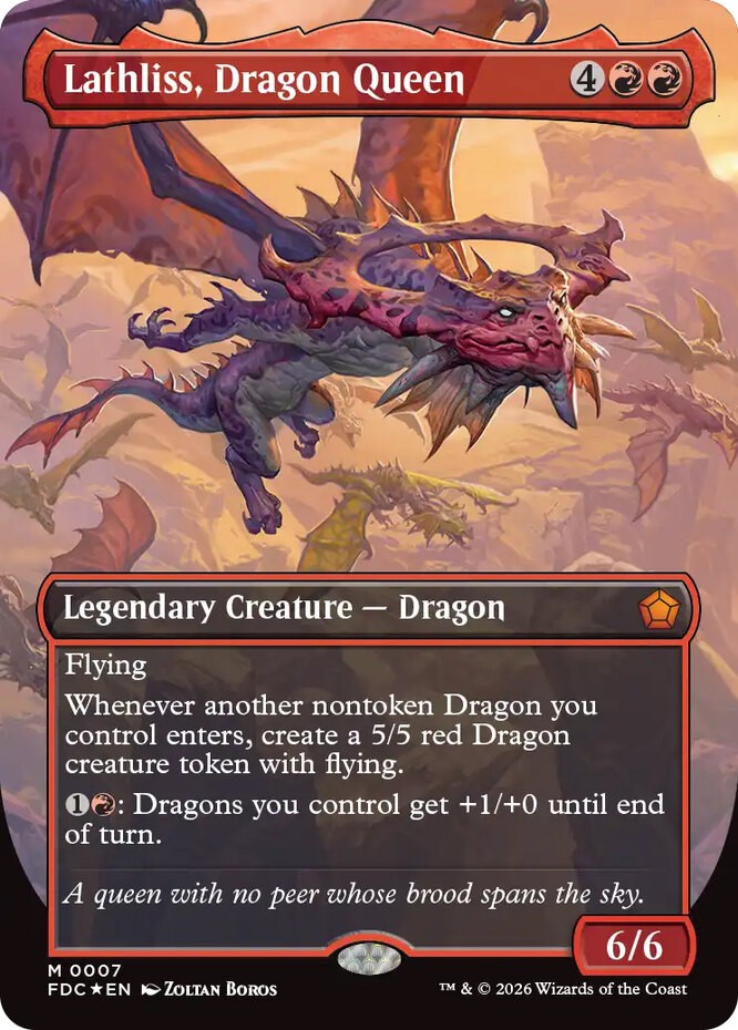x1 Lathliss, Dragon Queen - Foil - Borderless M MTG Commander: Foundations M/NM, x1 Lathliss, Dragon Queen - Foil - Borderless M MTG Commander: Foundations M/NM,