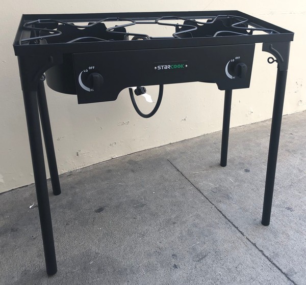 Cast Iron Free Stand LP Propane Double Burner Cooking Stove Range Outdoor Cooker