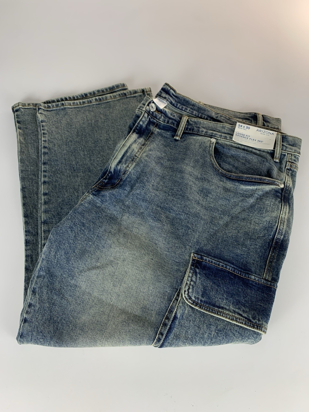 NWT Arizona Jean Co Blue Jean Advanced Flex 360 Men 54x30 Loose Fit Big and Tall