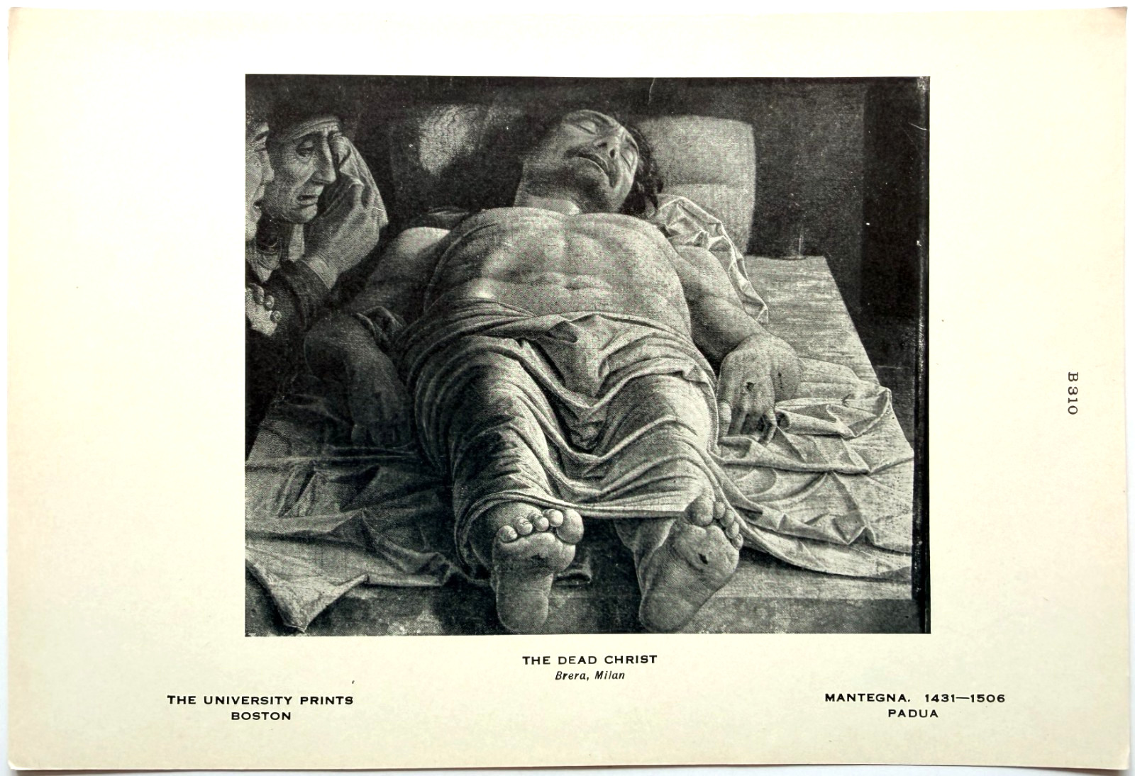 c1920-30s The Dead Christ Half Tone Print Mantegna Brera Milan Antique Religious