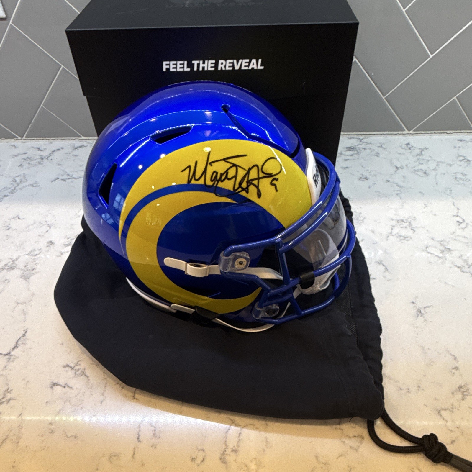 Matthew Stafford Los Angeles Rams Under Wraps Fanatics Helmet Authentic
