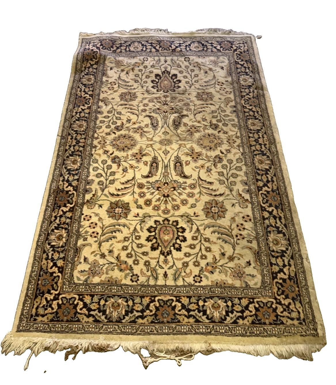 Rare Hand knotted Vintage Pakistani Bokhara Jhaldar Wool Area Rug 6 x 4 Ft Blue