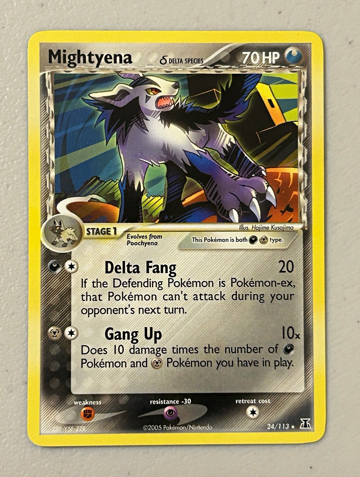 Pokemon TCG Mightyena 24/113 EX Delta Species Rare Regular 2005 LP Pokemon TCG Mightyena 24/113 EX Delta Species Rare Regular 2005 LP