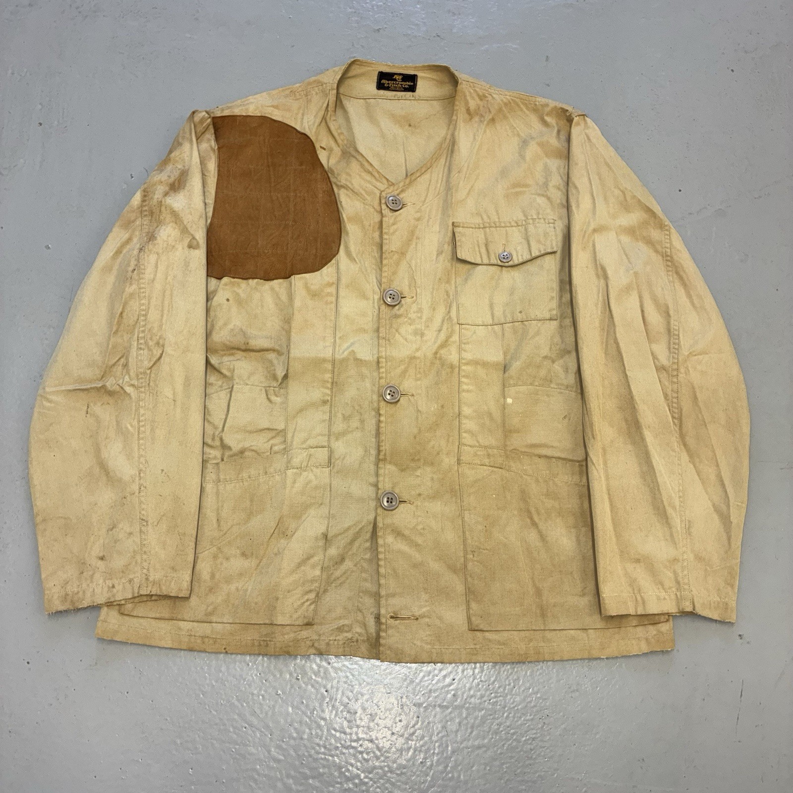 1930s Abercrombie & Fitch Poplin Shooting Jacket 24x27 Men\'s ~XL True Vintage