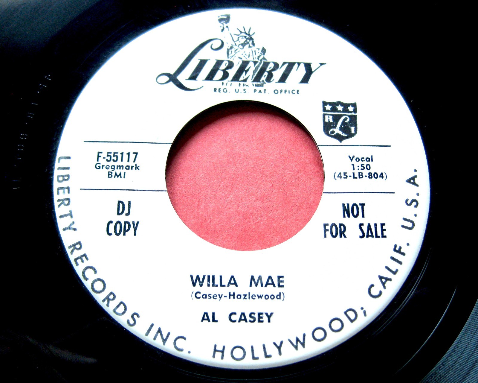 AL CASEY Willa Mae/She Gotta Shake 45 Liberty PROMO Rockabilly EDDIE COCHRAN NM