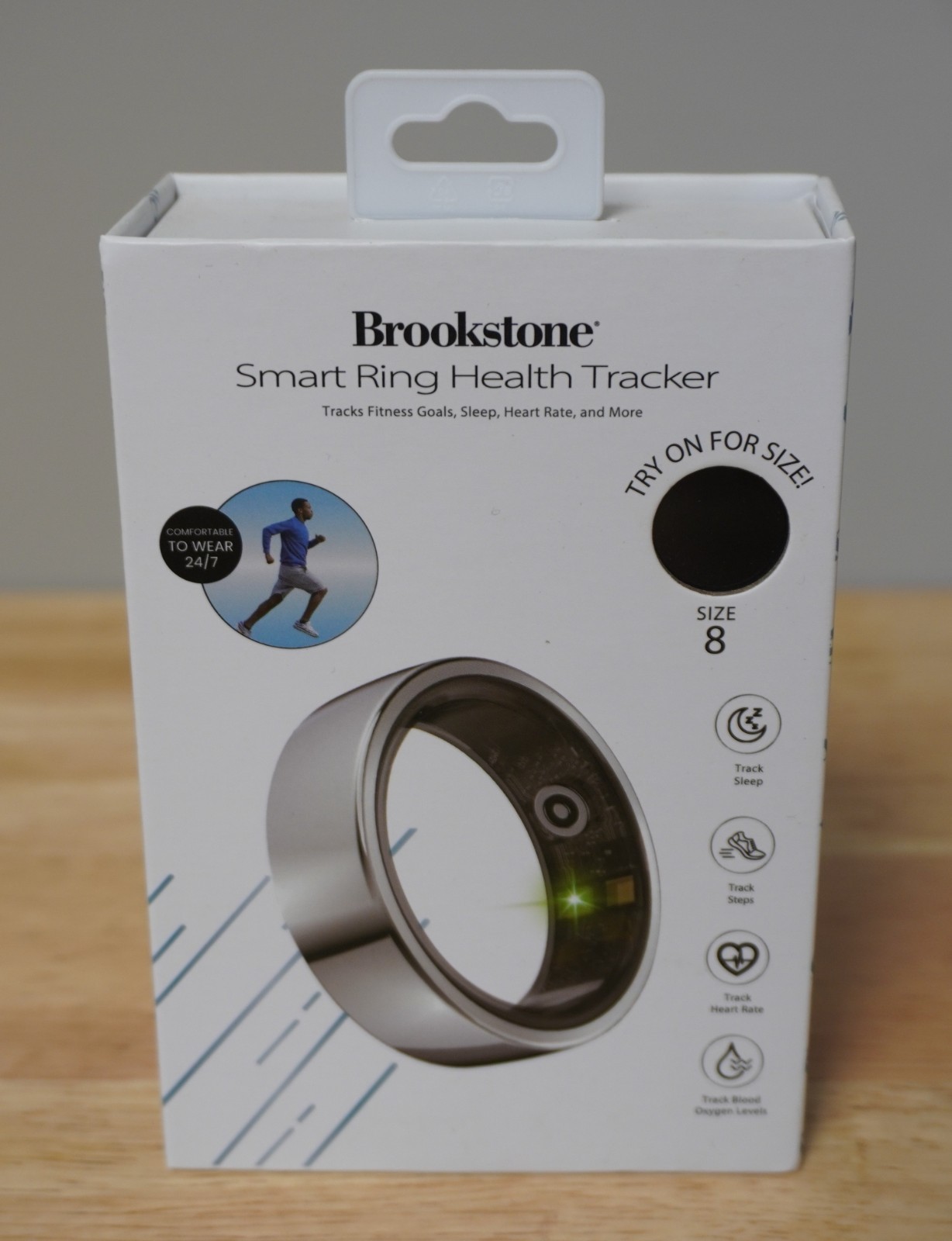 Brookstone Smart Ring Health Tracker Size 8 Silver BRAND NEW SEALED