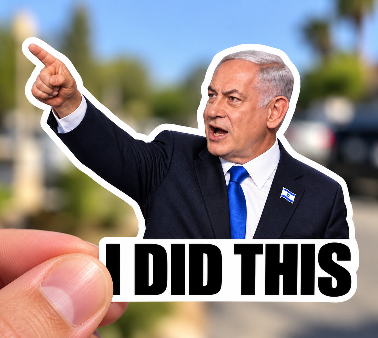Netanyahu Stickers I DID THIS Meme Gas Pump Waterproof Vinyl NEW 1/10/25/50/100