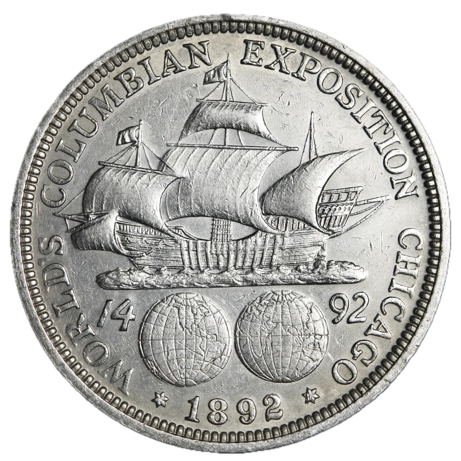 1892 Columbian Exposition Silver Half Dollar XF / AU FIRST MINTED COMMEMORATIVE