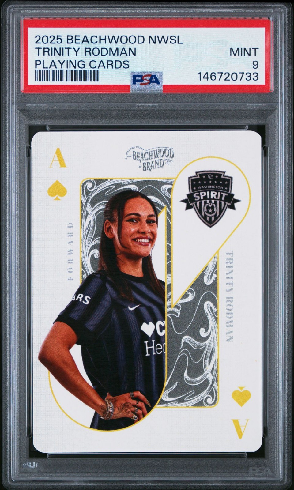 2025 PARKSIDE BEACHWOOD NWSL PLAYING CARDS TRINITY RODMAN PSA 9