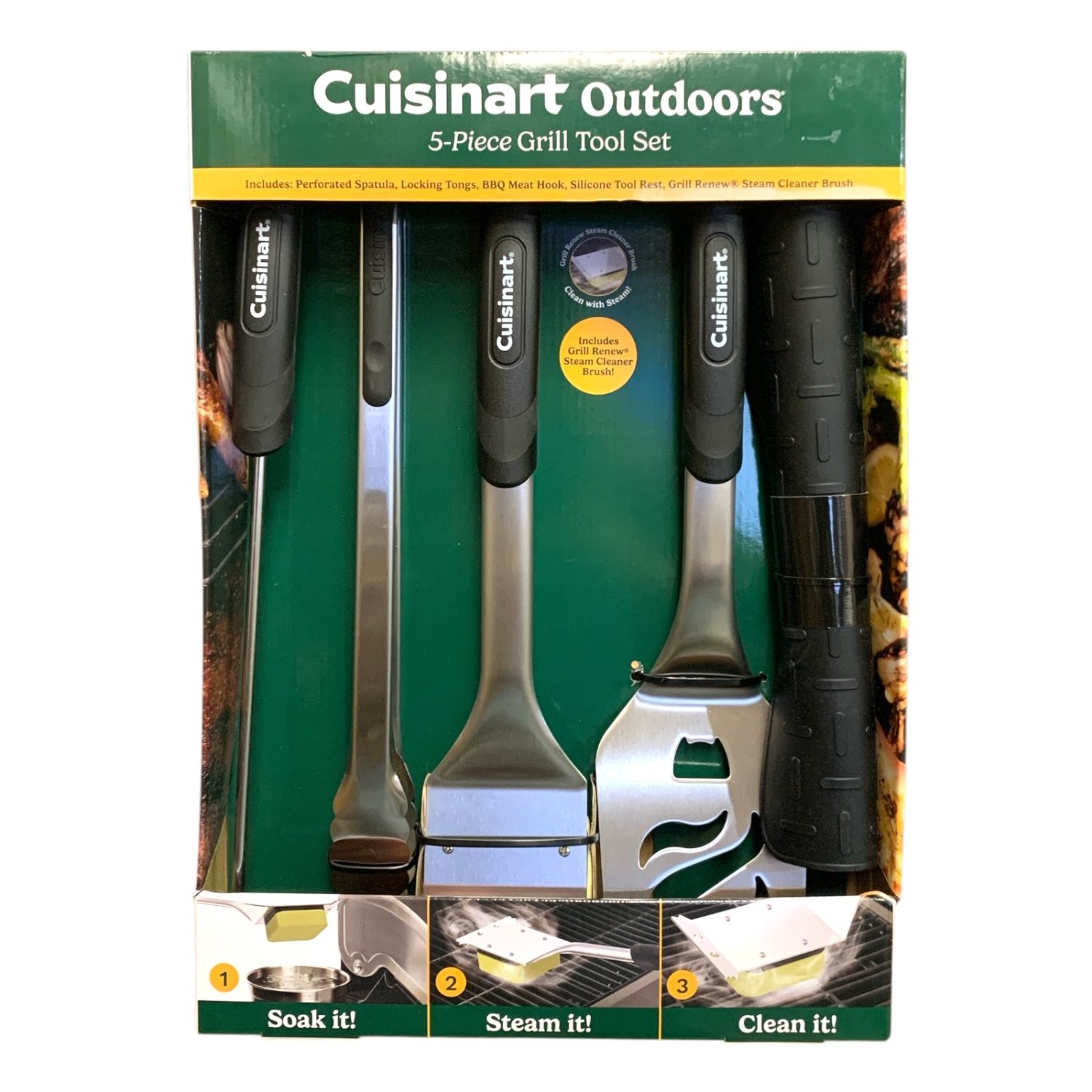 Cuisinart Outdoors 5-Piece Stainless Steel BBQ Grill Tool Set