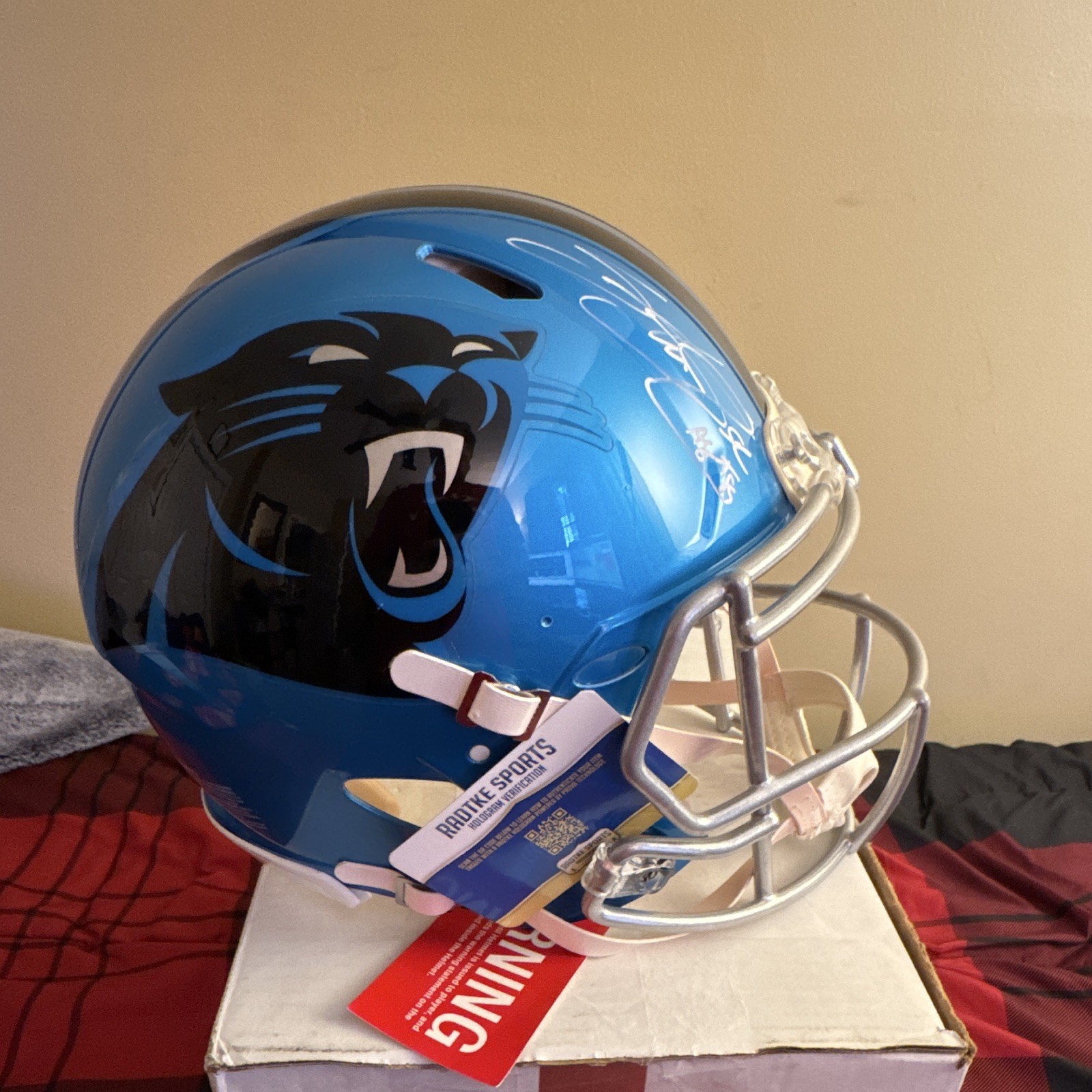Steve Smith SR Carolina Panthers Full-Size Authentic Helmet Steve Smith SR Carolina Panthers Full-Size Authentic Helmet