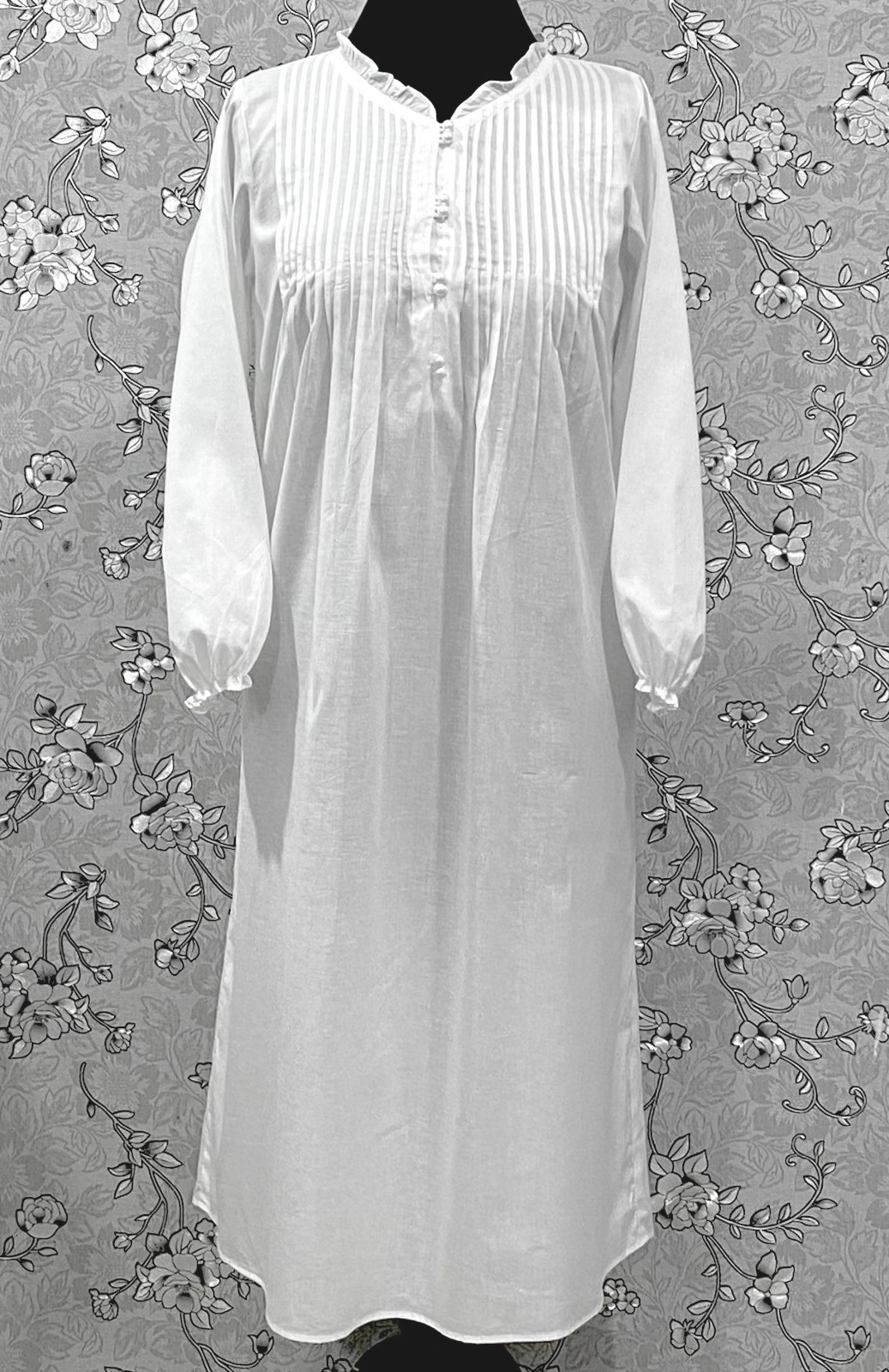 SoieRose Victorian 100% Cotton Nightgown with Pintuck Bodice  SR-1229