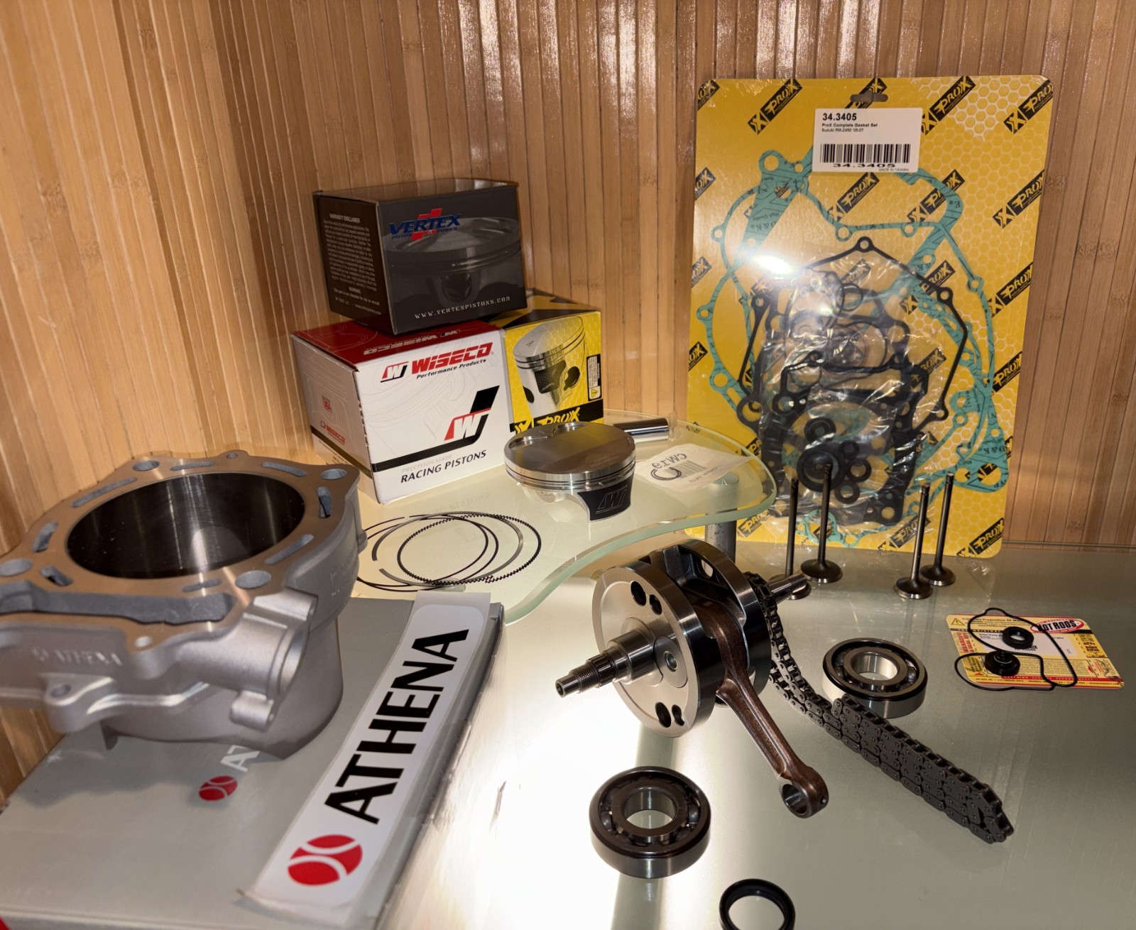 2013-14 Suzuki RMZ450 ENGINE Rebuild Kit / Crank+Cylinder+Gaskets+Piston = NEW
