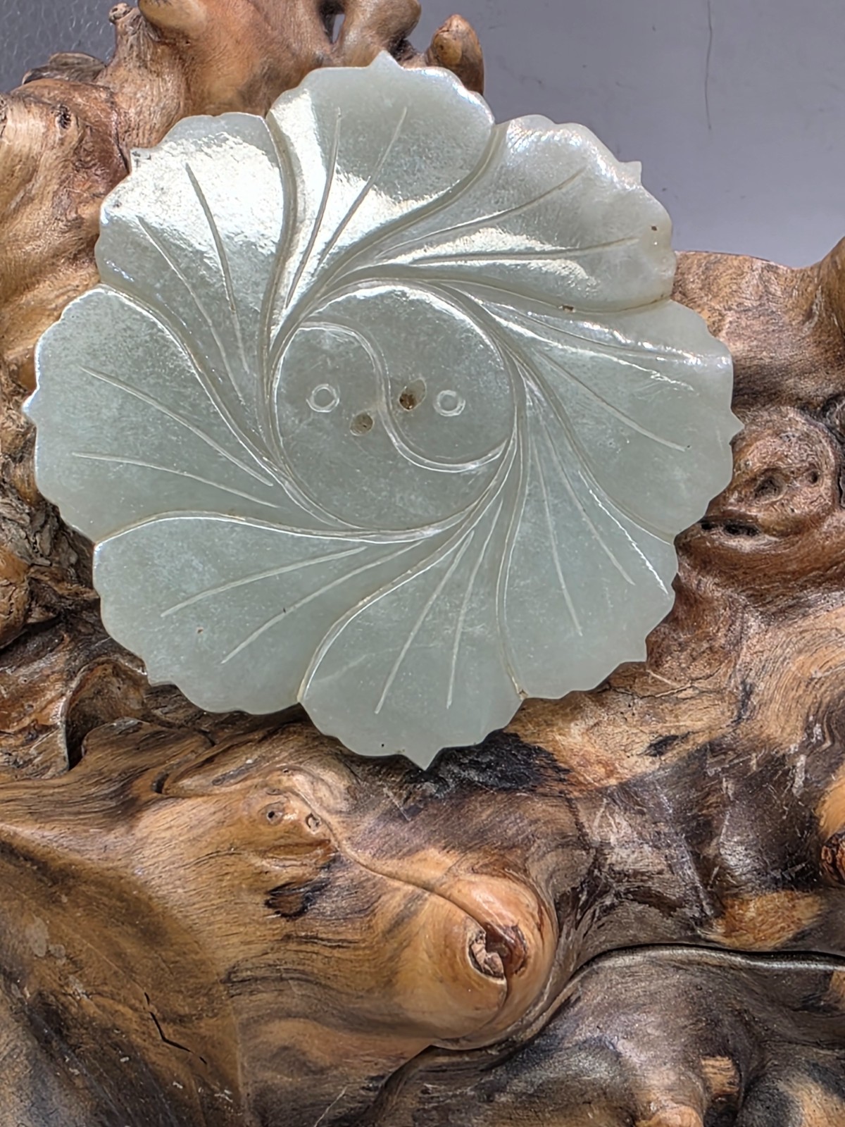 age-old China antique  Qing Dynasty Openwork  Jade Button 70g 3\