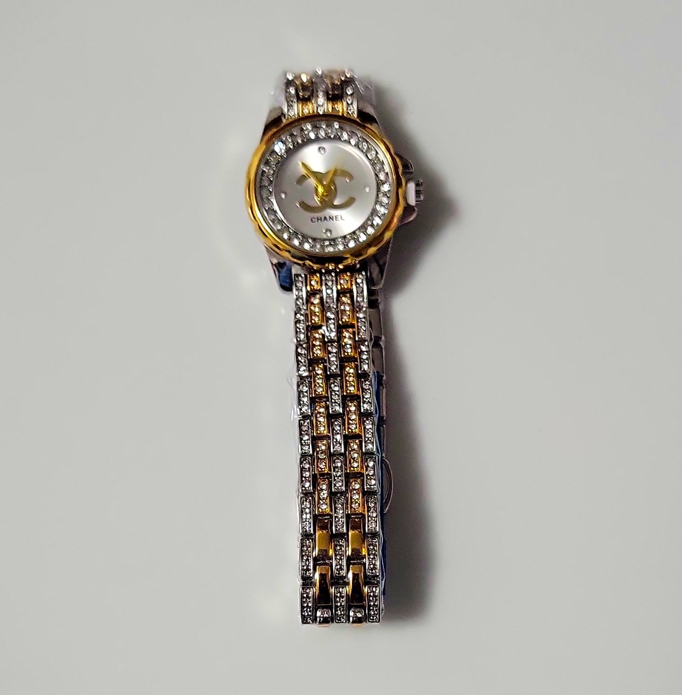 CHANEL Women's Quartz Analog White Dial Two-Tone SS Bracelet Dress Watch 24mm CHANEL Women's Quartz Analog White Dial Two-Tone SS Bracelet Dress Watch 24mm