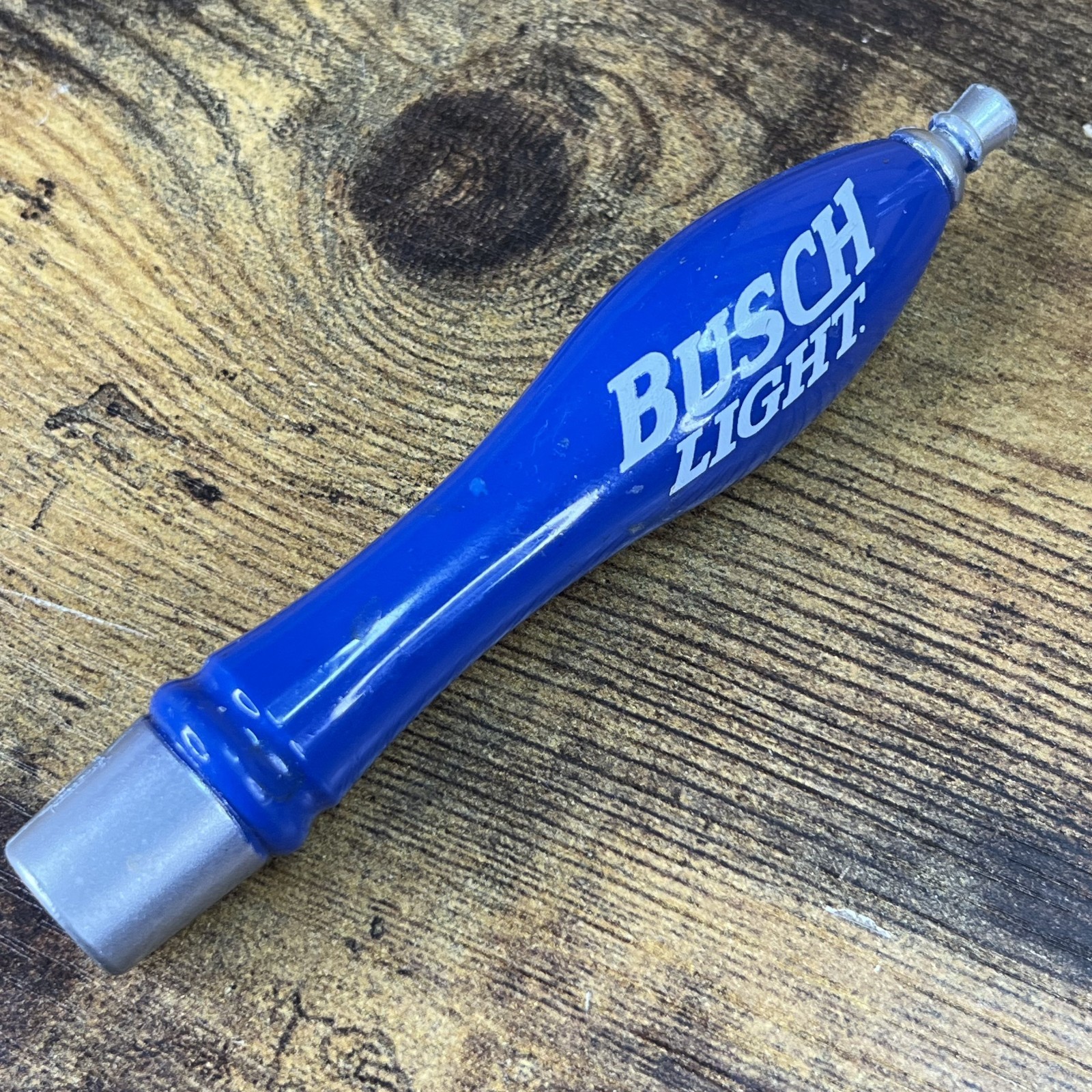 Busch Light Blue Anheuser-Busch Beer Tap Car Shift Knob Man Cave Wood Handle 7.5 Busch Light Blue Anheuser-Busch Beer Tap Car Shift Knob Man Cave Wood Handle 7.5