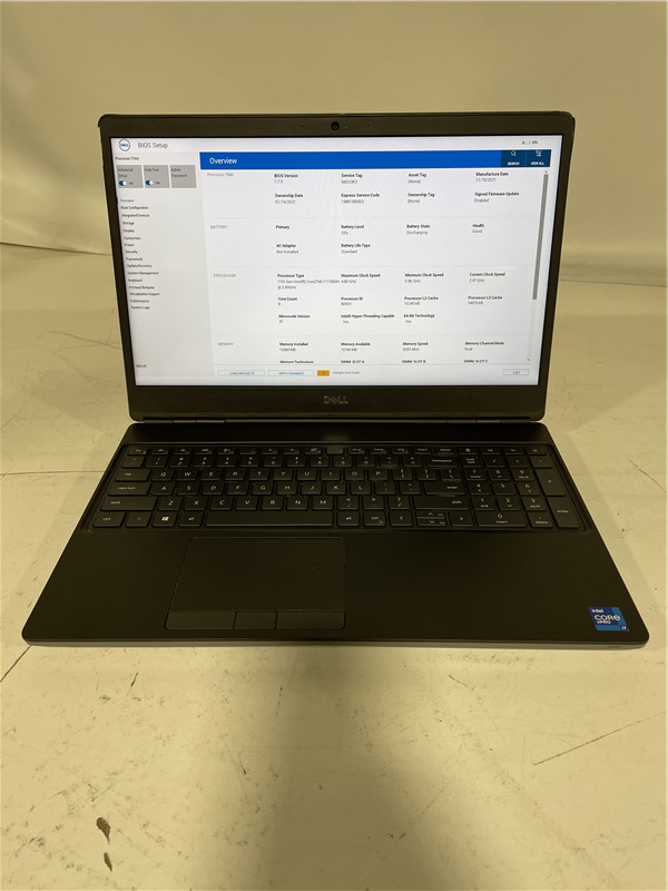 Dell Precision 7560 Laptop i7-11850H 2.5GHz 16GB 512GB SSD Win 10 Home COA
