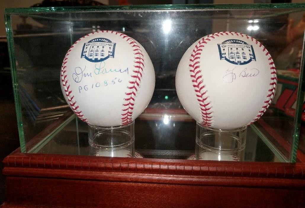 Don Larsen & Yogi Berra autographed Perfect Game baseballs - Steiner Cert Don Larsen & Yogi Berra autographed Perfect Game baseballs - Steiner Cert