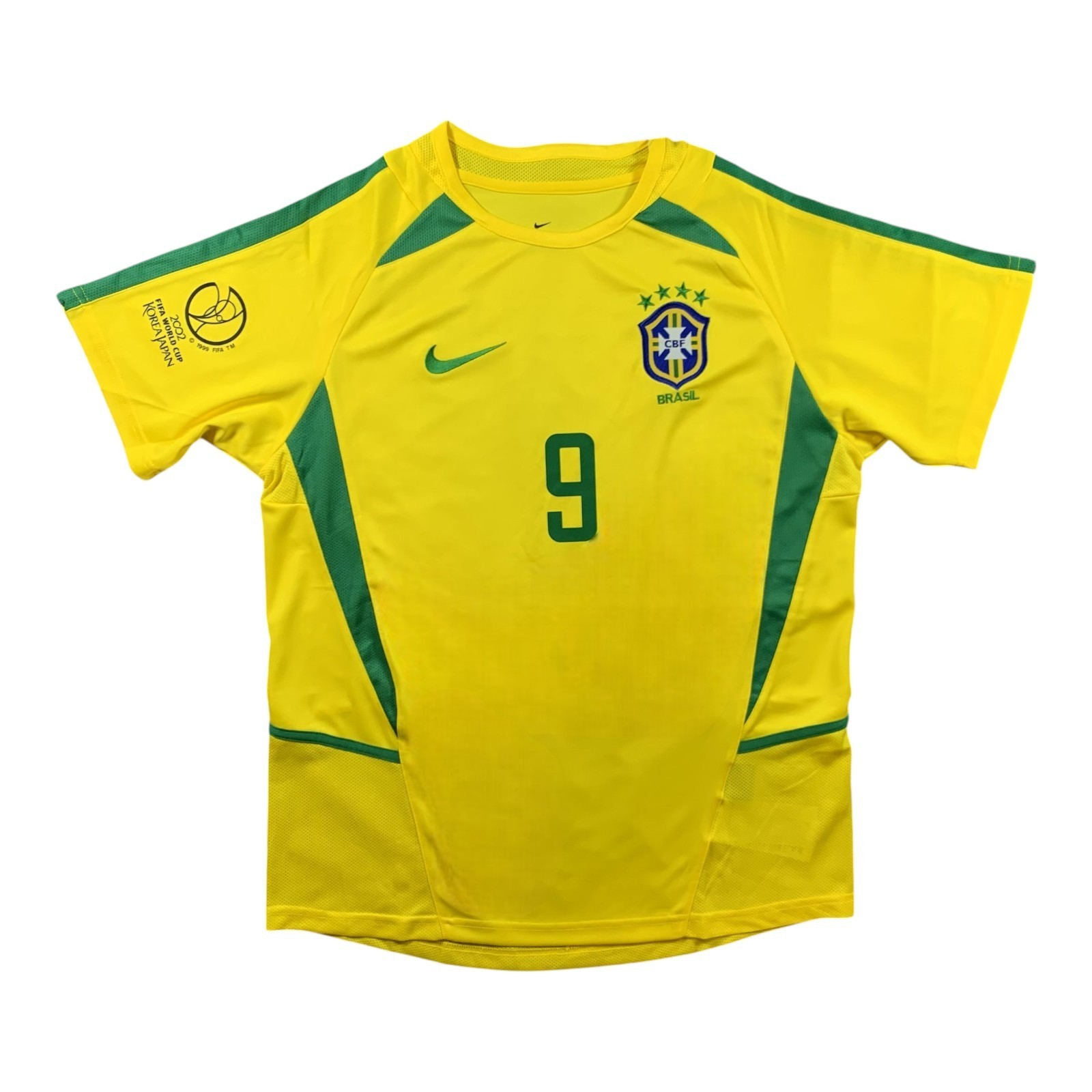 Ronaldo #9 Brazil 2002 World Cup Home Jersey – Men’s Retro Soccer Shirt - NEW
