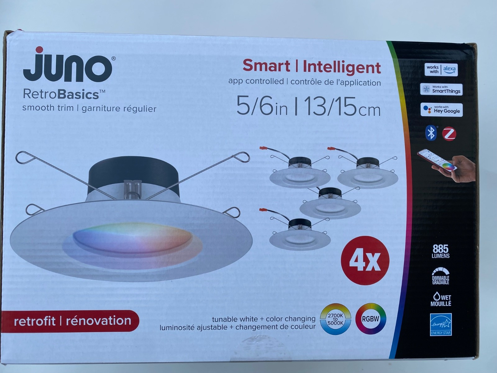 Juno RB56SC RGBW MW CP4 M2 RetroBasics Retrofit Smart LED Downlight