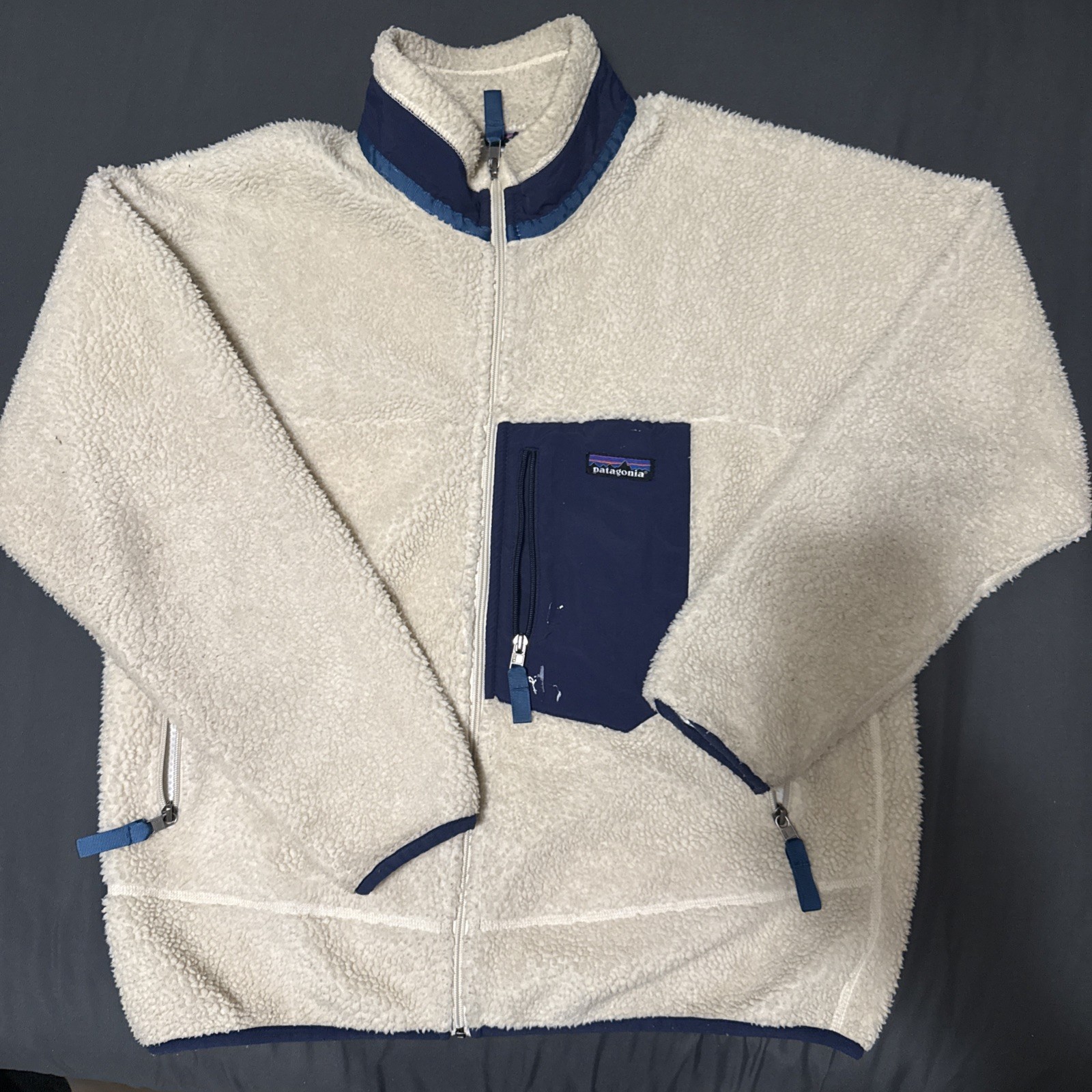 Patagonia Classic Retro-X Fleece Jacket Natural Beige Size Medium Full Zip Patagonia Classic Retro-X Fleece Jacket Natural Beige Size Medium Full Zip