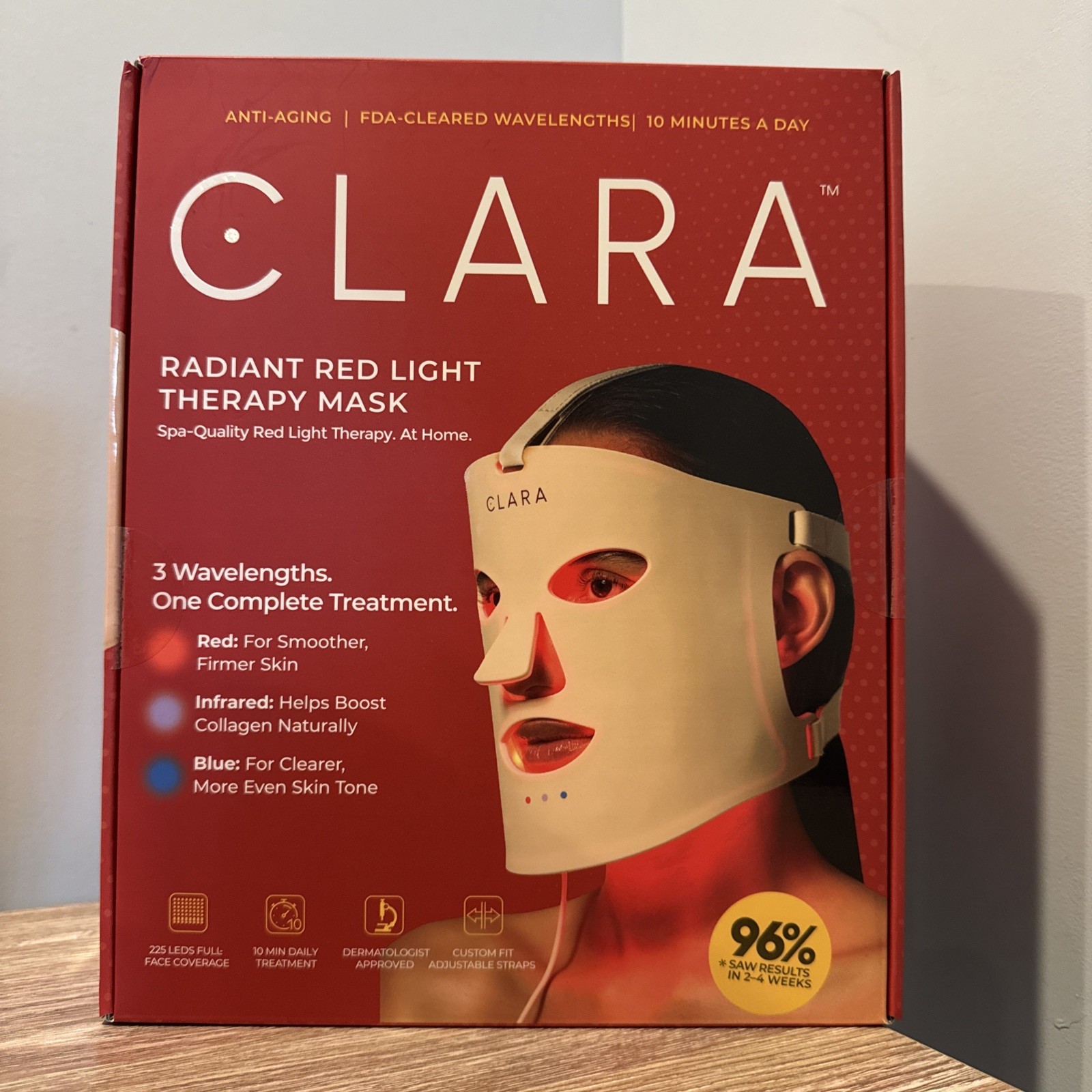 Clara Radiant Red Light Therapy LED Face Mask Stimulates, Rejuvenates (C2)