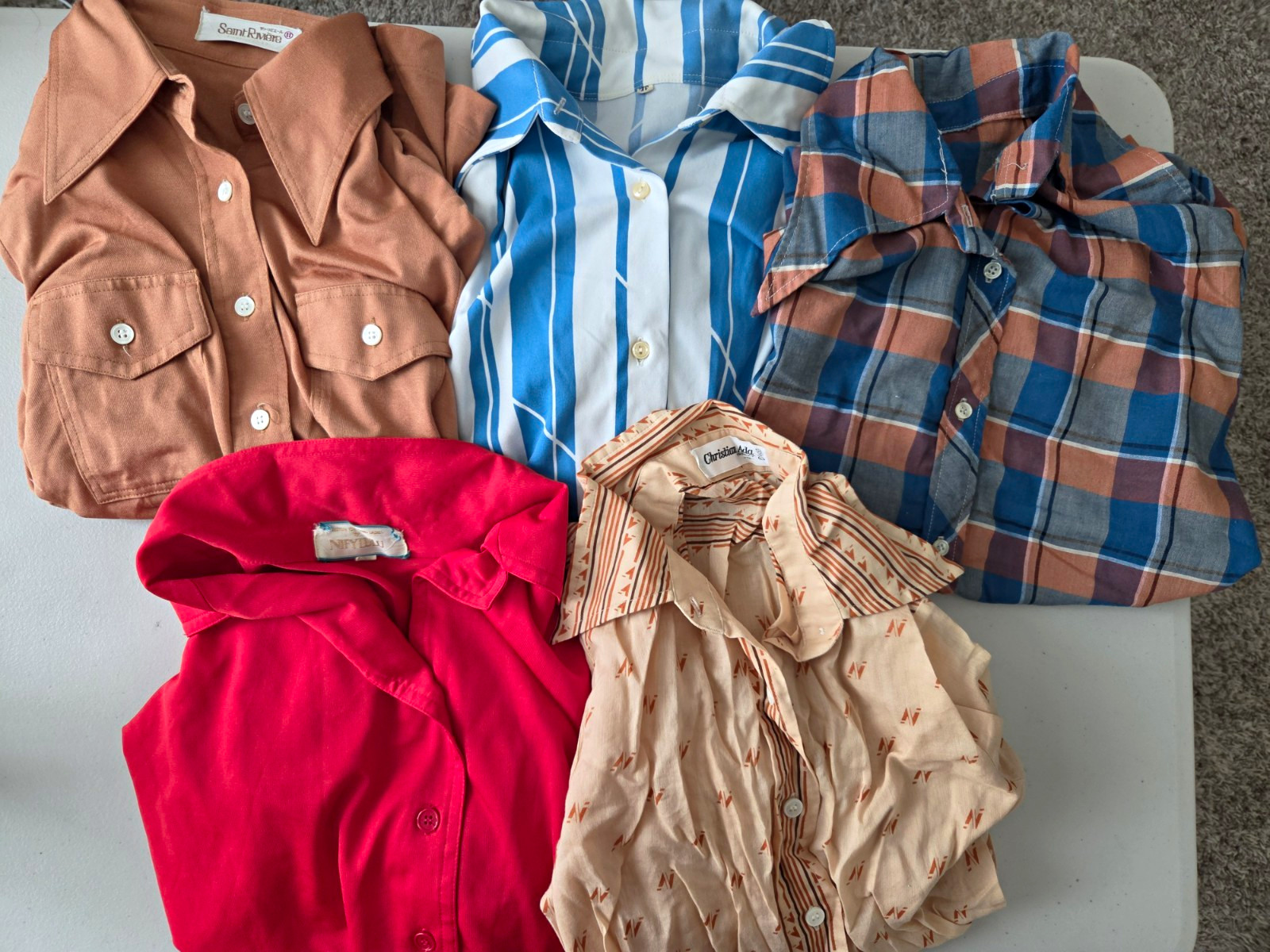 Lot Of 5 True Vintage 70s Women\'s Button-ups For Costuming, Reselling 5pc Bundle Lot Of 5 True Vintage 70s Women\'s Button-ups For Costuming, Reselling 5pc Bundle