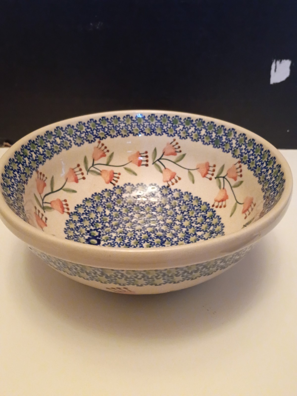 Vintage Ceramika Boleslawiecka Kras Polish Pottery Bowl Handmade 7.5\