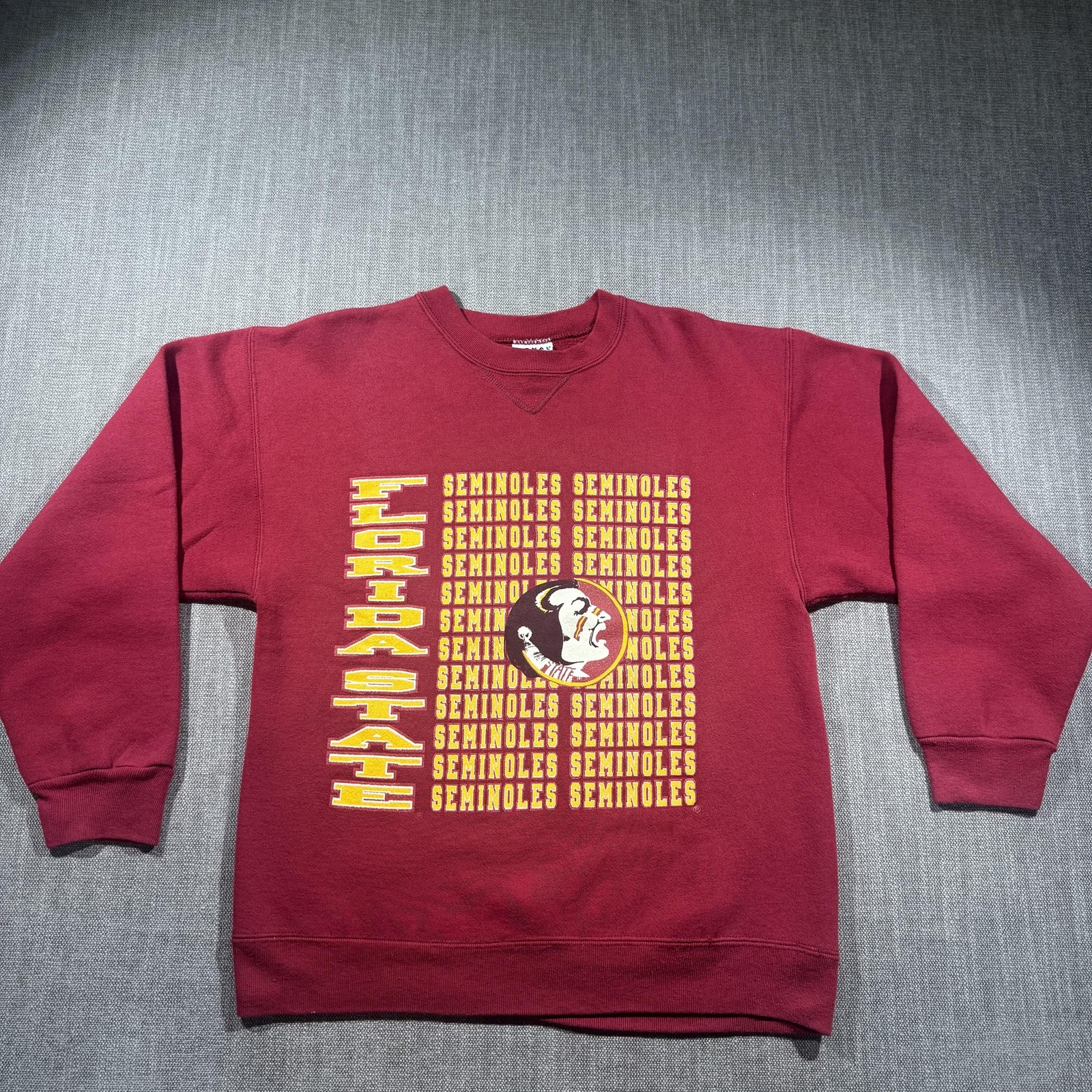 Vintage Florida State Seminoles Sweatshirt Mens Large Red NCAA Football Signal