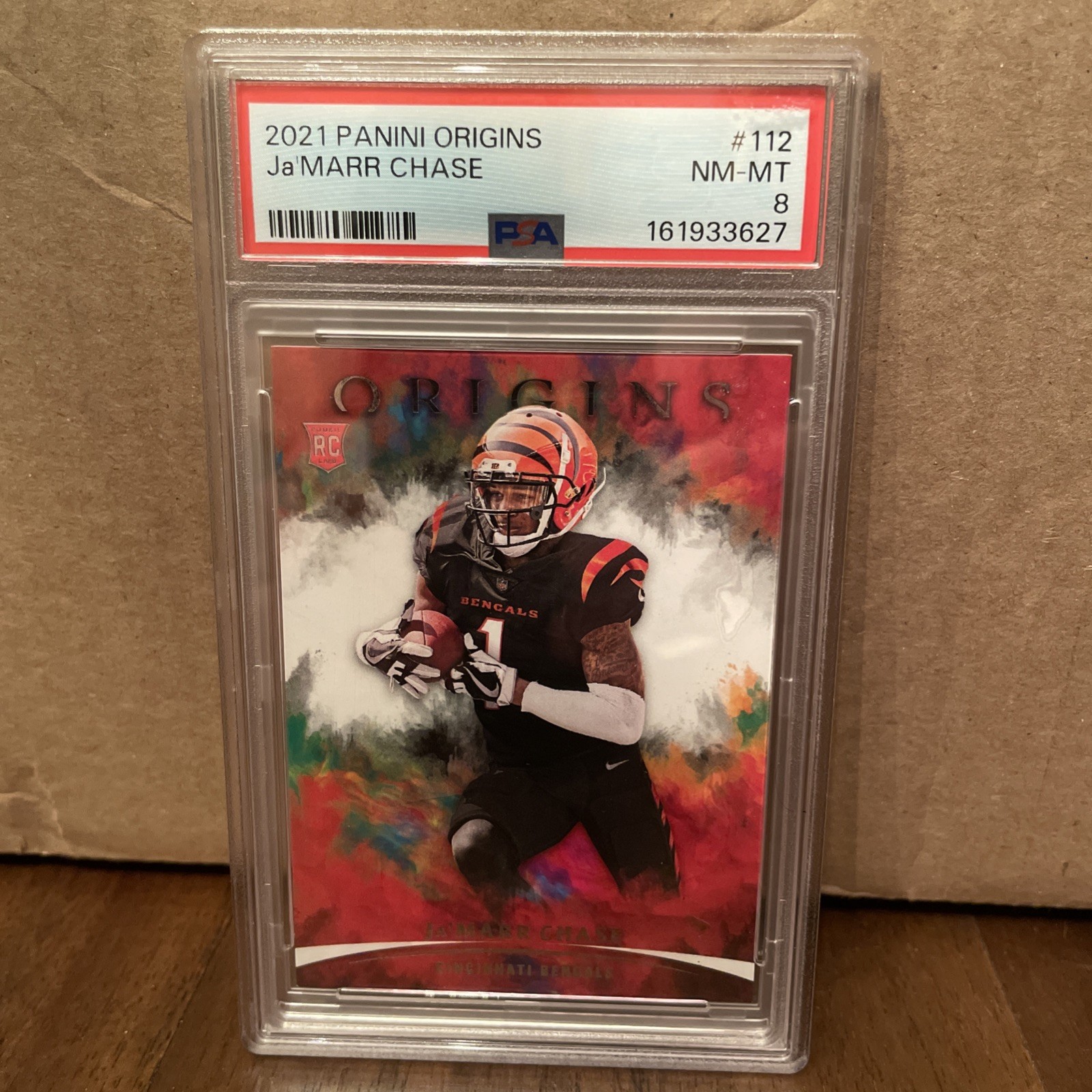 2021 Panini Origins Ja’Marr Chase RC Rookie #112 PSA 8 NM-MT Bengals