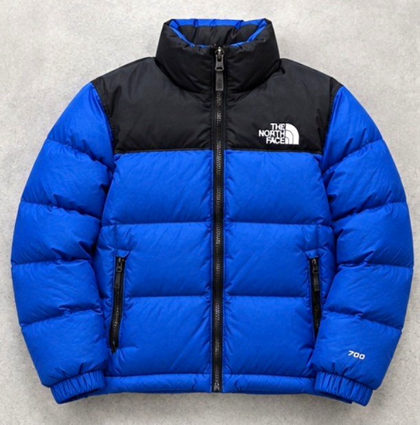 The North Face Men’s 700 Down Puffer Jacket M Blue/Black Colorblock Full Zip