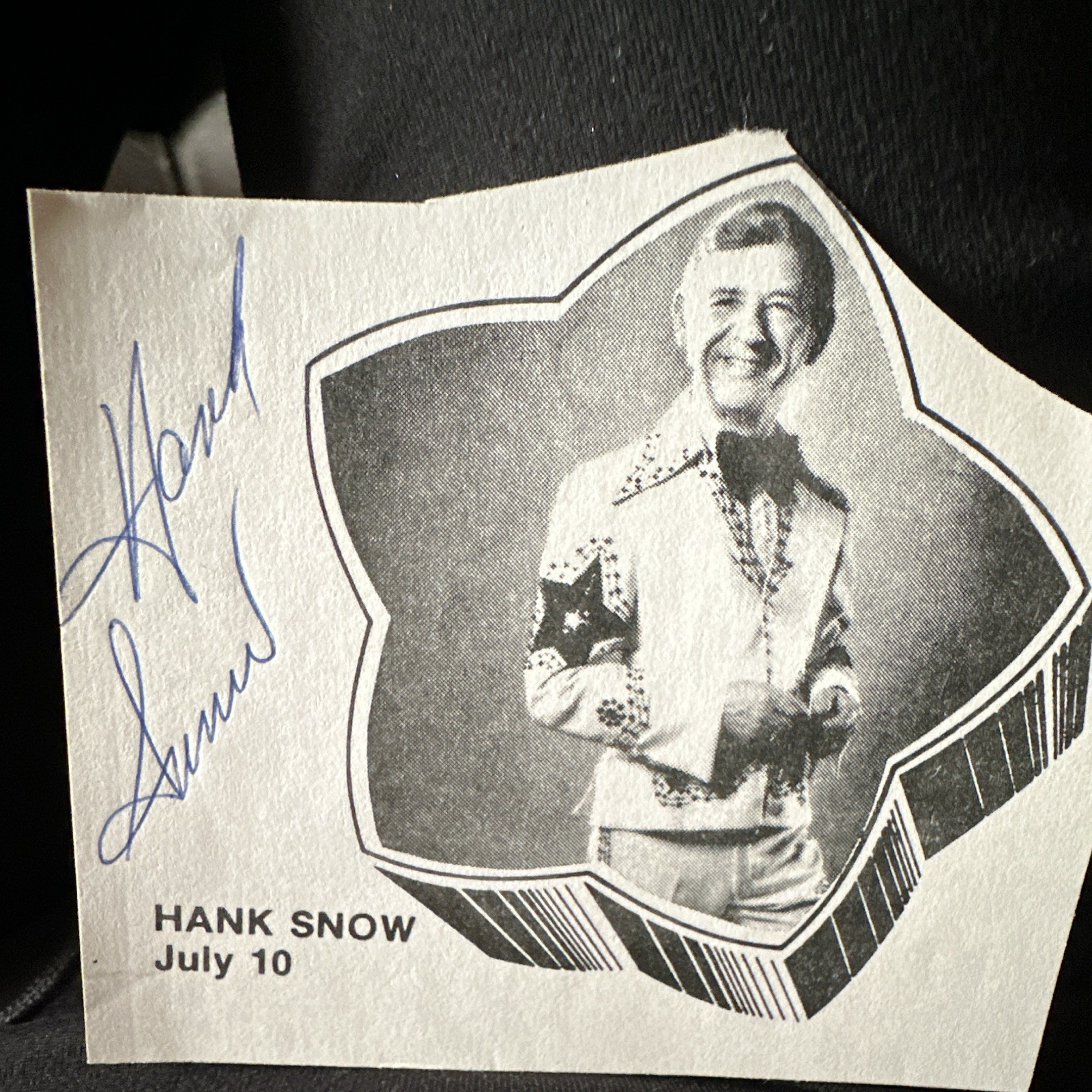 Rare Hank Snow Signed Autograph Paper Cutout Bally-Hoo Corral & Campground Music Rare Hank Snow Signed Autograph Paper Cutout Bally-Hoo Corral & Campground Music