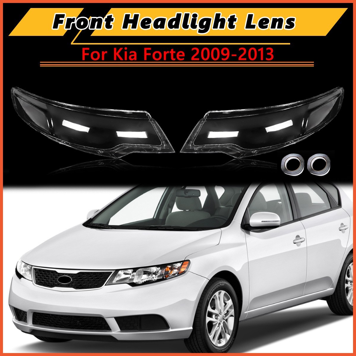 For Kia Forte 2009-2013 Headlight Headlamp Lens Cover Left & Right Replacement