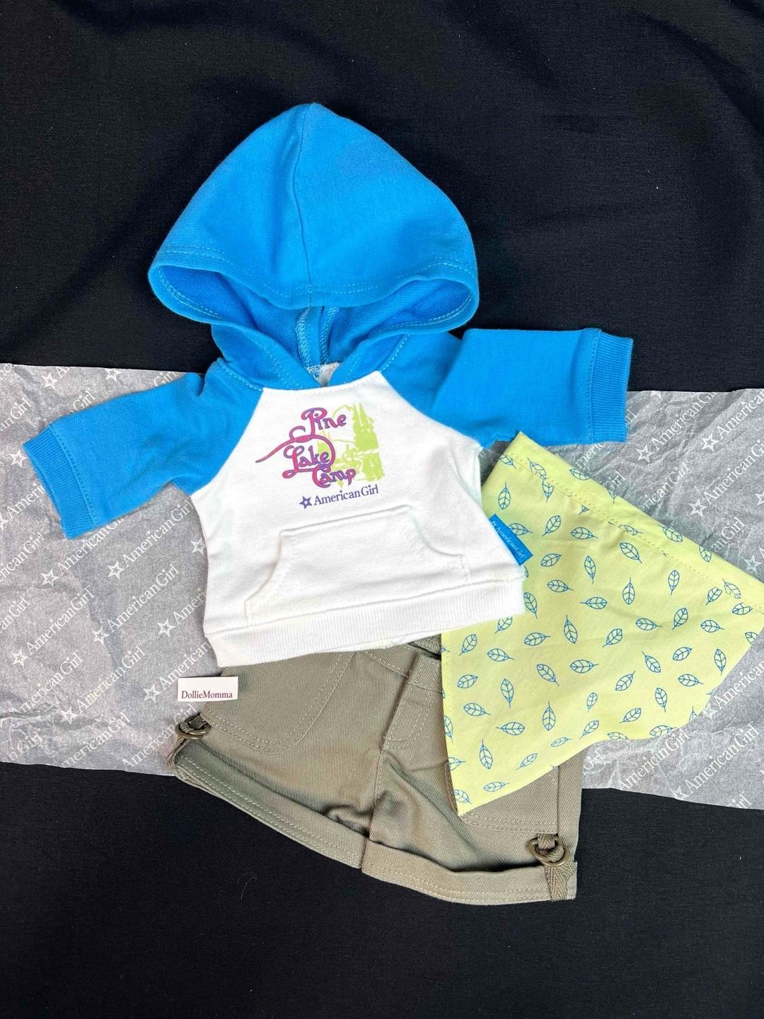American Girl Today Outdoor Play Outfit~Camp Hoodie~Shorts~Bandana PineLake Camp