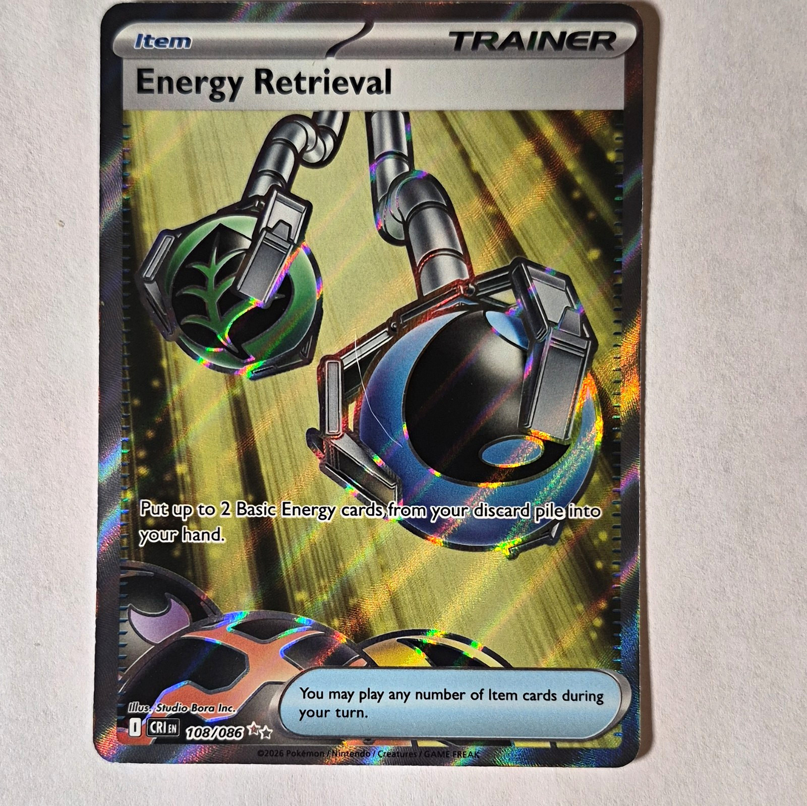 The Pokémon Company Superior Energy Retrieval 277/193 Paldea Evolved HR Holo EN The Pokémon Company Superior Energy Retrieval 277/193 Paldea Evolved HR Holo EN