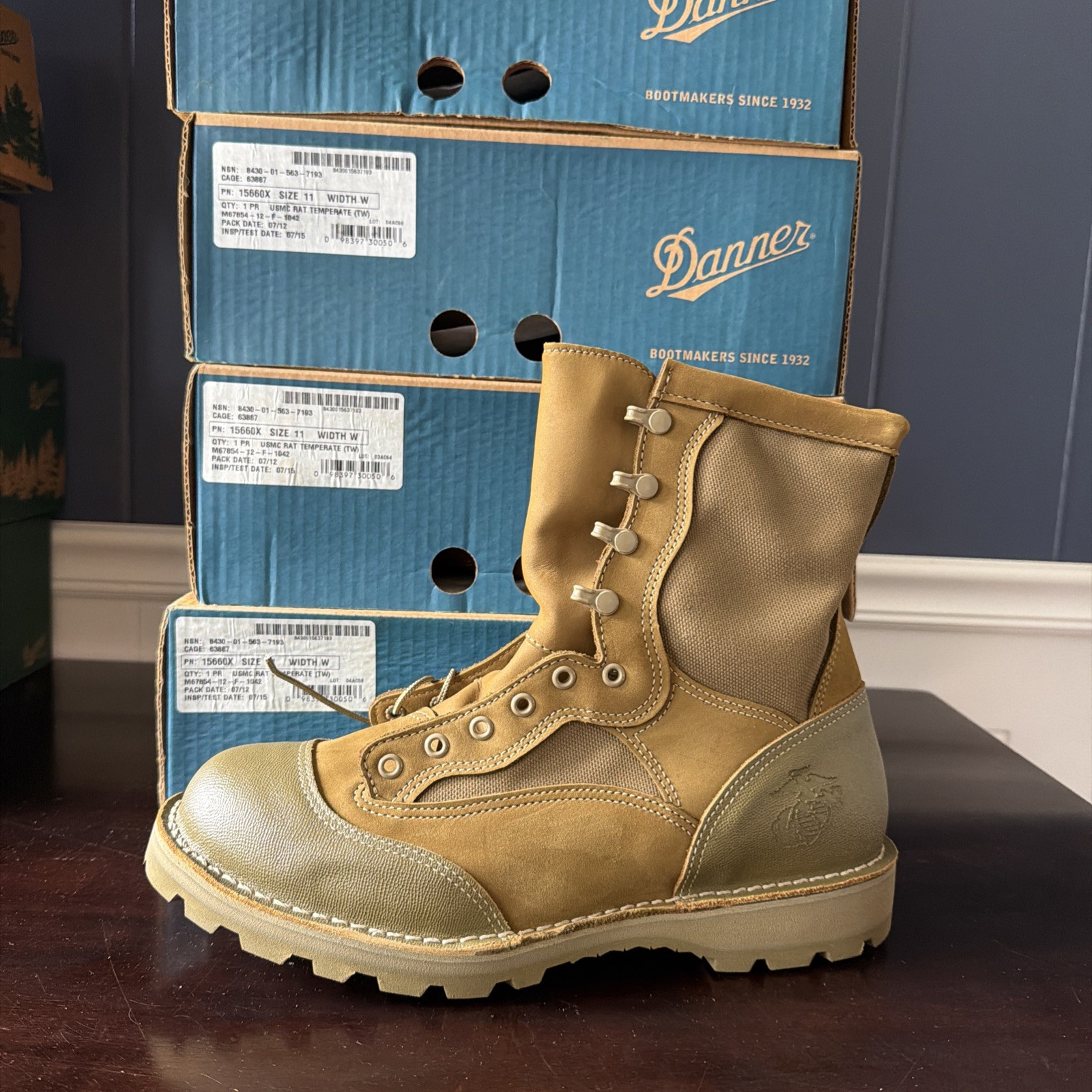 USMC RAT BOOTS, TEMPERATE WEATHER, BROWN, DANNER BRAND USMC RAT BOOTS, TEMPERATE WEATHER, BROWN, DANNER BRAND