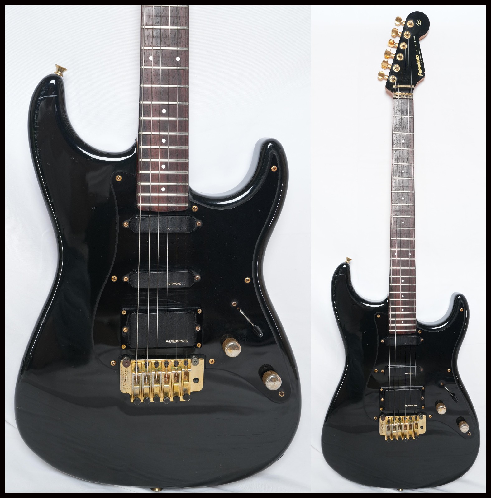 FERNANDES FST-55 BLACK (with defects) Medium scale Stratocaster  90s MIJ