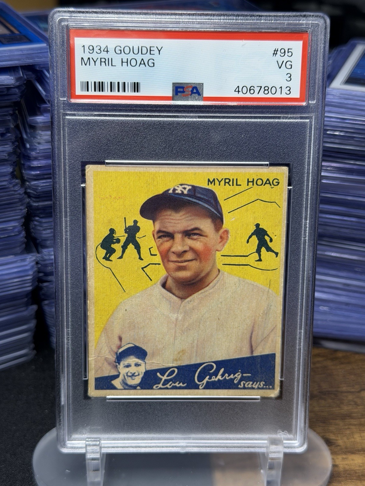 1934 Goudey Big League Chewing Gum - R320 Myril Hoag #95 (RC)
