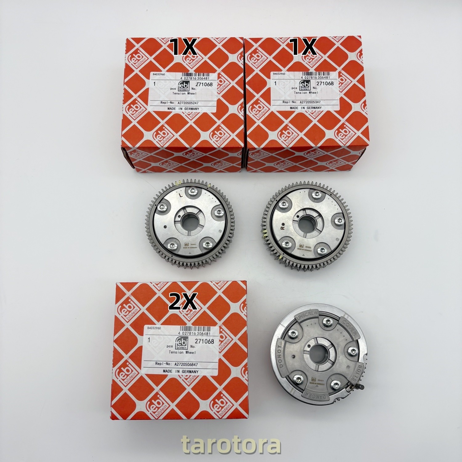 4 Pcs Febi L&R Variable Valve Timing Sprockets Camshaft Adjuster for Benz G550