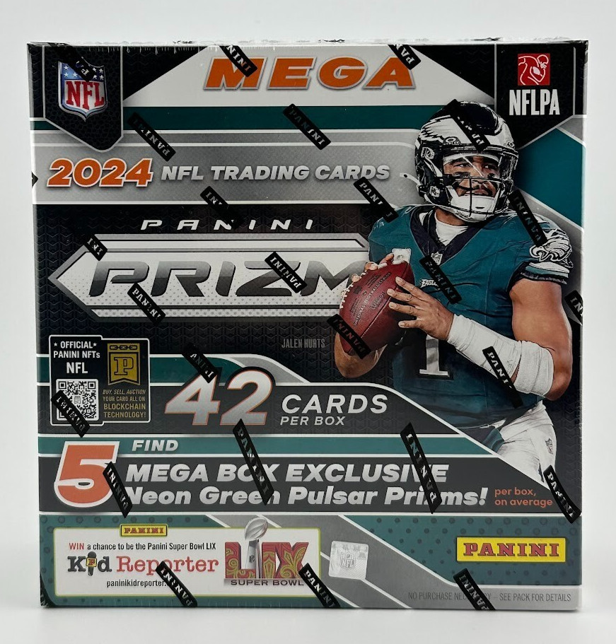 2024 Panini Prizm NFL Football Mega Box Factory Sealed Neon Green Pulsar Prizms