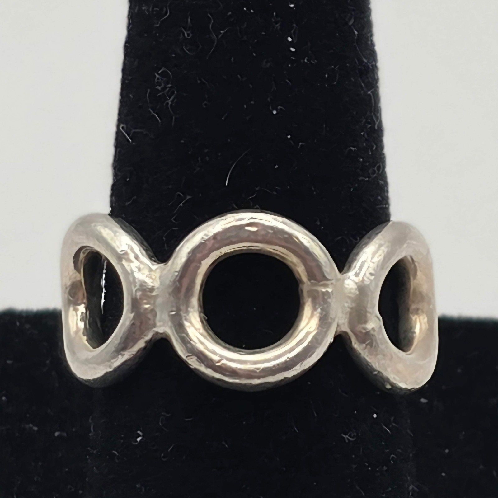 Vintage Mexico 925 Sterling Silver Open Circle Band Ring Size 6.5 6.43g